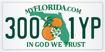 FL license plate 3001YP