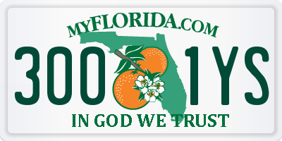 FL license plate 3001YS