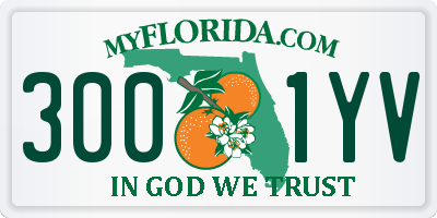 FL license plate 3001YV