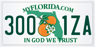 FL license plate 3001ZA