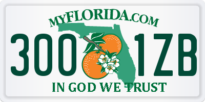 FL license plate 3001ZB