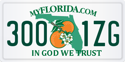 FL license plate 3001ZG