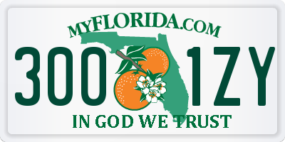 FL license plate 3001ZY