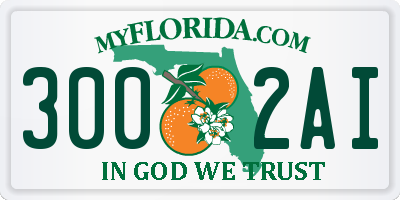 FL license plate 3002AI