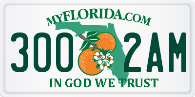 FL license plate 3002AM