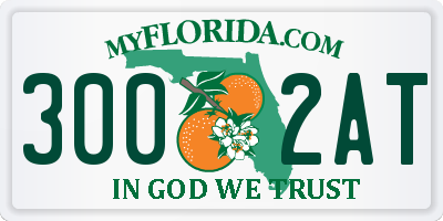 FL license plate 3002AT