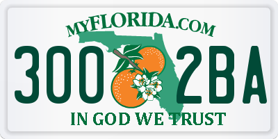 FL license plate 3002BA