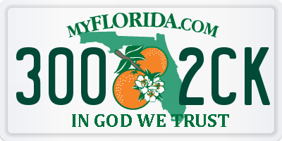 FL license plate 3002CK