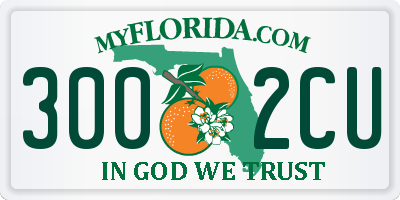 FL license plate 3002CU