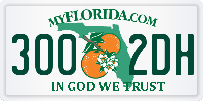 FL license plate 3002DH