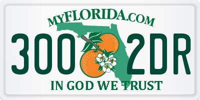 FL license plate 3002DR