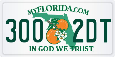 FL license plate 3002DT