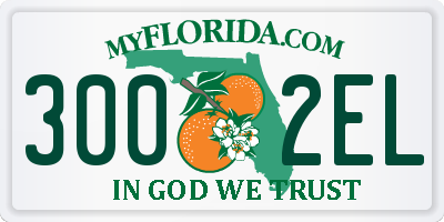 FL license plate 3002EL