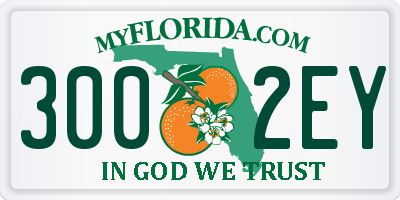 FL license plate 3002EY