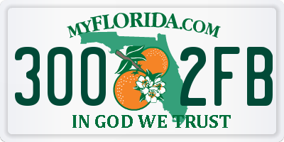 FL license plate 3002FB
