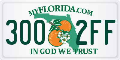 FL license plate 3002FF