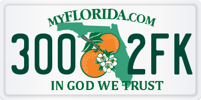 FL license plate 3002FK
