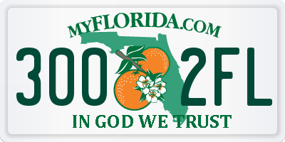 FL license plate 3002FL