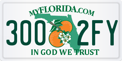 FL license plate 3002FY