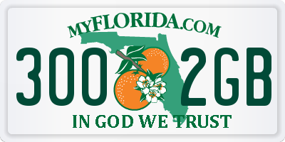 FL license plate 3002GB