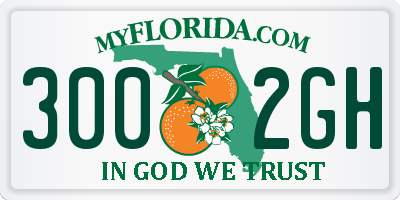FL license plate 3002GH