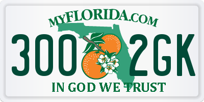 FL license plate 3002GK