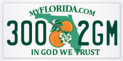 FL license plate 3002GM
