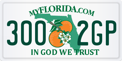 FL license plate 3002GP