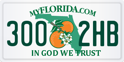 FL license plate 3002HB