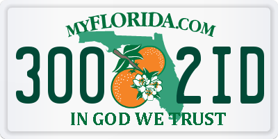 FL license plate 3002ID