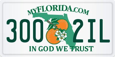 FL license plate 3002IL