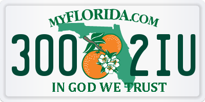 FL license plate 3002IU