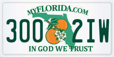 FL license plate 3002IW