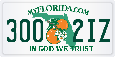 FL license plate 3002IZ