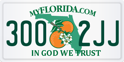 FL license plate 3002JJ