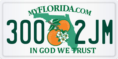FL license plate 3002JM