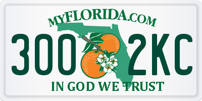 FL license plate 3002KC