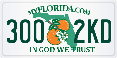FL license plate 3002KD