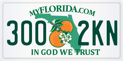 FL license plate 3002KN