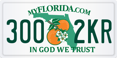 FL license plate 3002KR