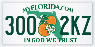 FL license plate 3002KZ