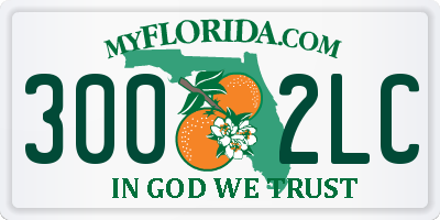FL license plate 3002LC