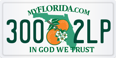 FL license plate 3002LP