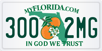 FL license plate 3002MG