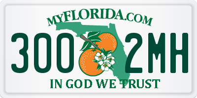 FL license plate 3002MH