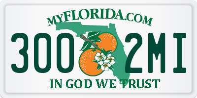 FL license plate 3002MI