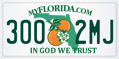 FL license plate 3002MJ