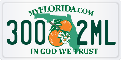 FL license plate 3002ML