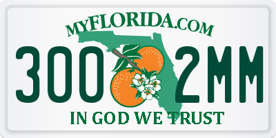 FL license plate 3002MM