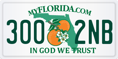 FL license plate 3002NB